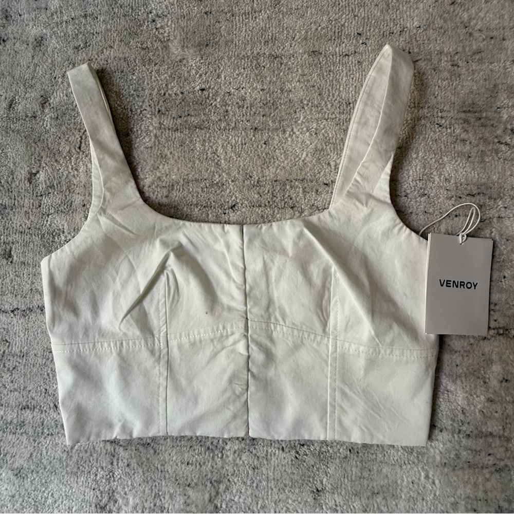 NWT Venroy Cotton Poplin Crop Top Sz XS